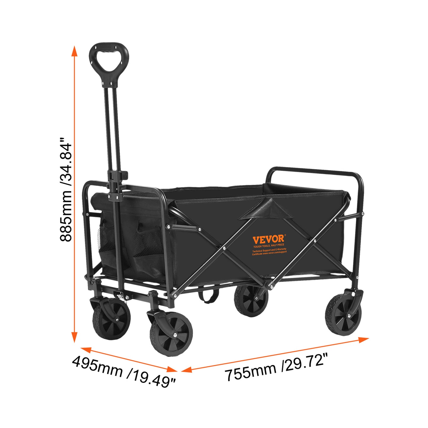 Pliable Multifonction - Plage, Pique-Nique & Épicerie,220 Lbs Weight Capacity With Drink Holders, Sports Wagon For Camping, Shopping, Gar