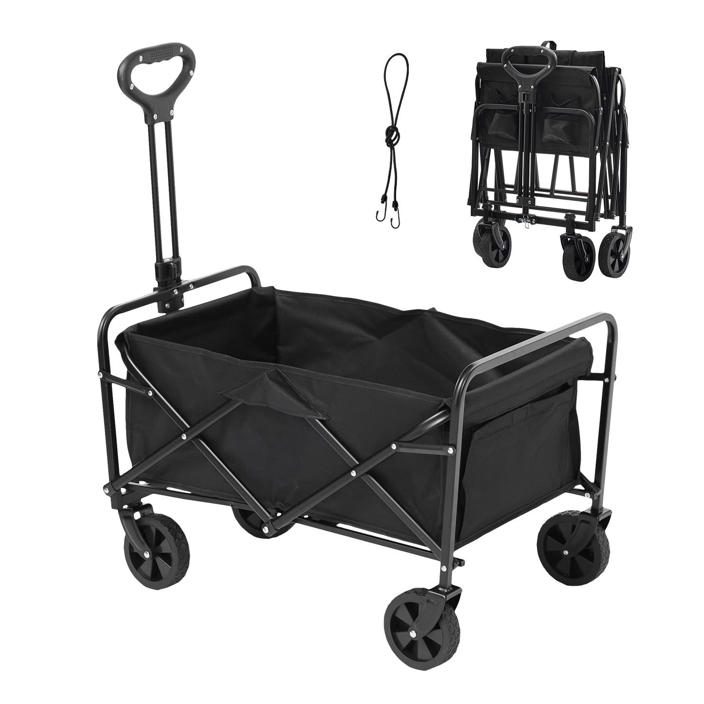 Pliable Multifonction - Plage, Pique-Nique & Épicerie,220 Lbs Weight Capacity With Drink Holders, Sports Wagon For Camping, Shopping, Gar